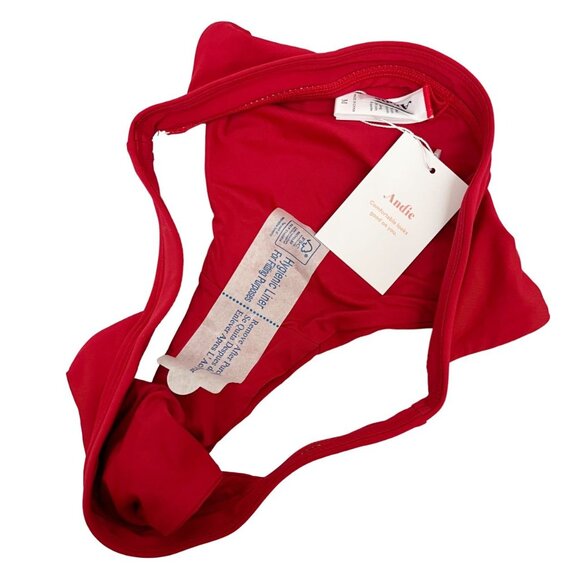 NEW Andie The Banded Cheeky Bottom in Cherry Red Bikini - Size Medium - Picture 3 of 5